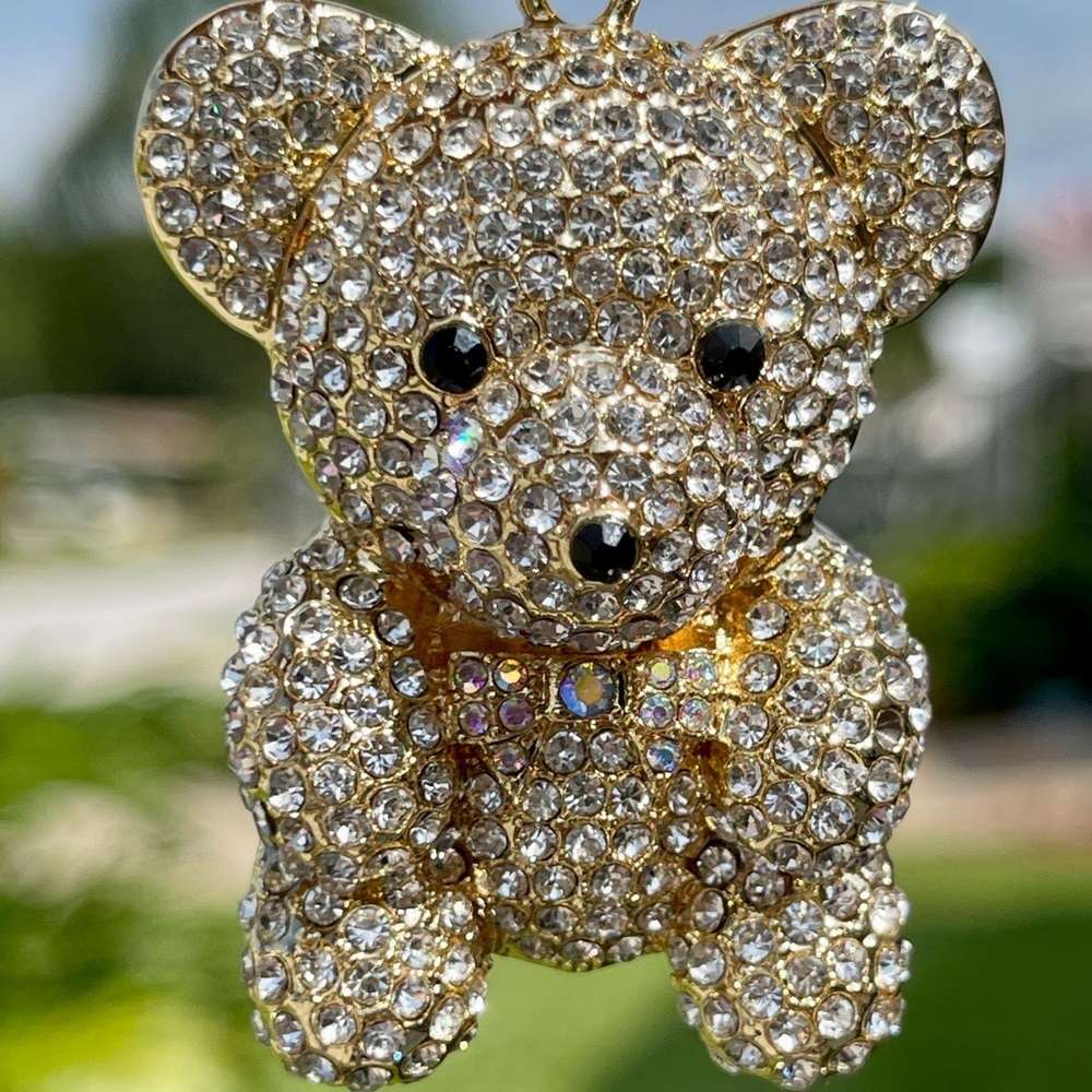 14K Gold Plated Bling Bling Bear Charm - Picture 13 of 14